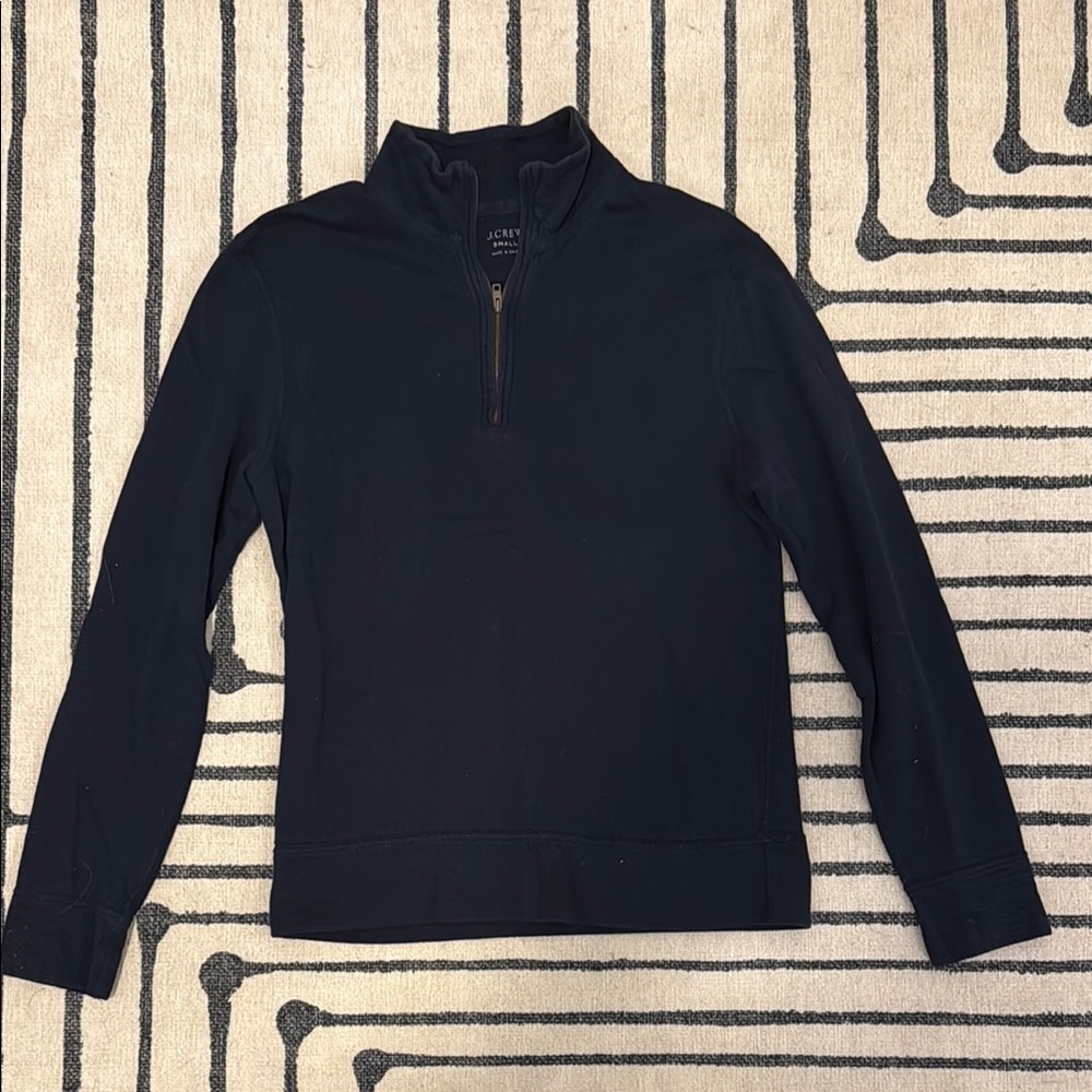 J. Crew Navy Zip Up Sweater with High Collar